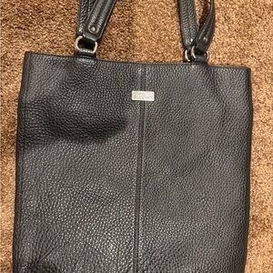 Cole Haan Black Textured Leather Tote Bag